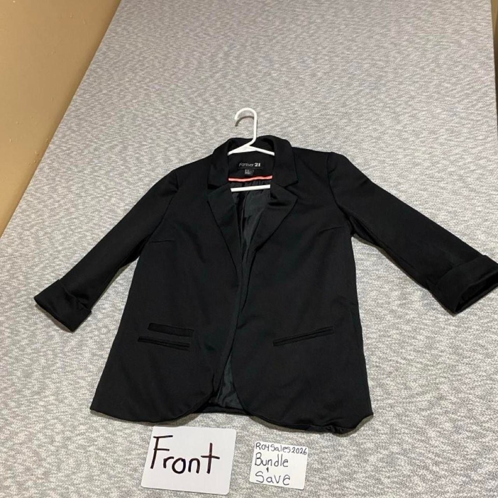 Forever 21 Black open Blazer Jacket women M. SKU-C151